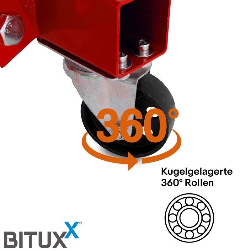 Nosník Jeřáb na motory do 900kg Bituxx Červená skládací podpěra na kolečkách MS19870